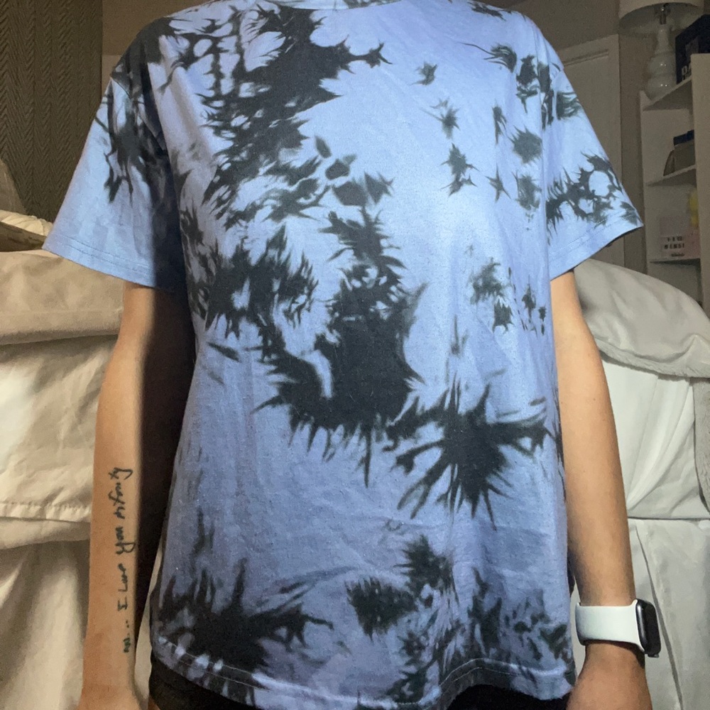 Blue and black tie dye t-shirt